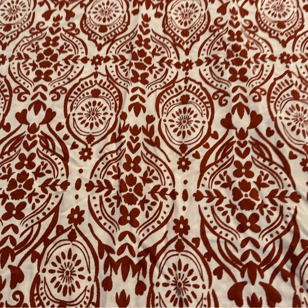 Ivy Street Bold Rust Color Medallion Print Oversized Maxi Boho Chic Dress - Picture 11 of 13